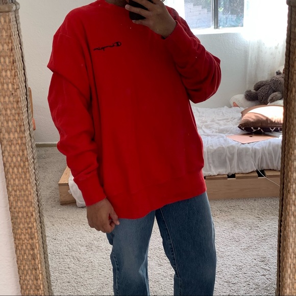 Red Champion Crewneck Sweatshirt - Picture 3 of 4